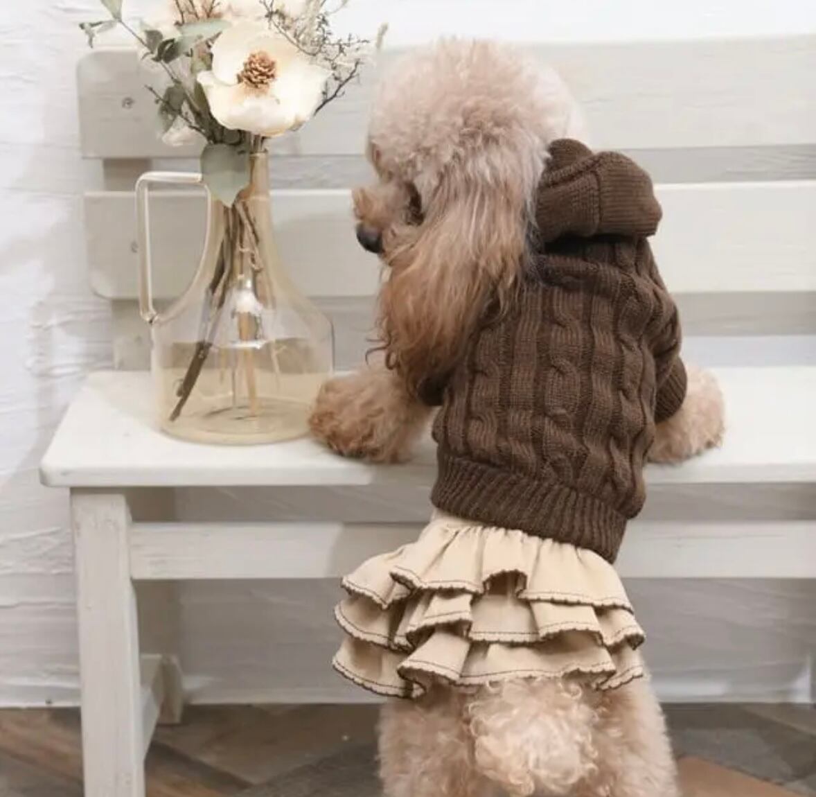 重ね着風サロペットバルーンワンピ　犬服　ハンドメイド　わんこ服 重ね着風サロペットバルーンワンピ 犬服 ハンドメイド わんこ服