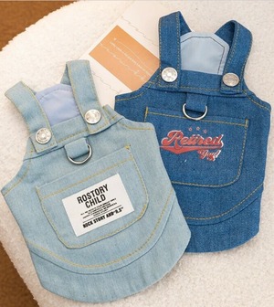 犬服　わんこ服　ペット服　デニムワンピース 犬用 春夏 ペット用品 BQ3330　Mサイズ