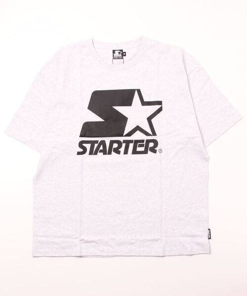 STARTER BLACK LABEL(スターターブラックレーベル) アイコンプリント ビッグシルエット Tシャツ ホワイト杢 ST-ST027