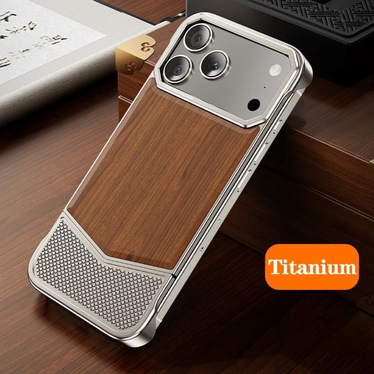 ◆iPhone 17Pro/17Pro Max◆ Wood &Aluminum Slide Phone Cover / ウッド & アルミニウム スライド スマホケース
