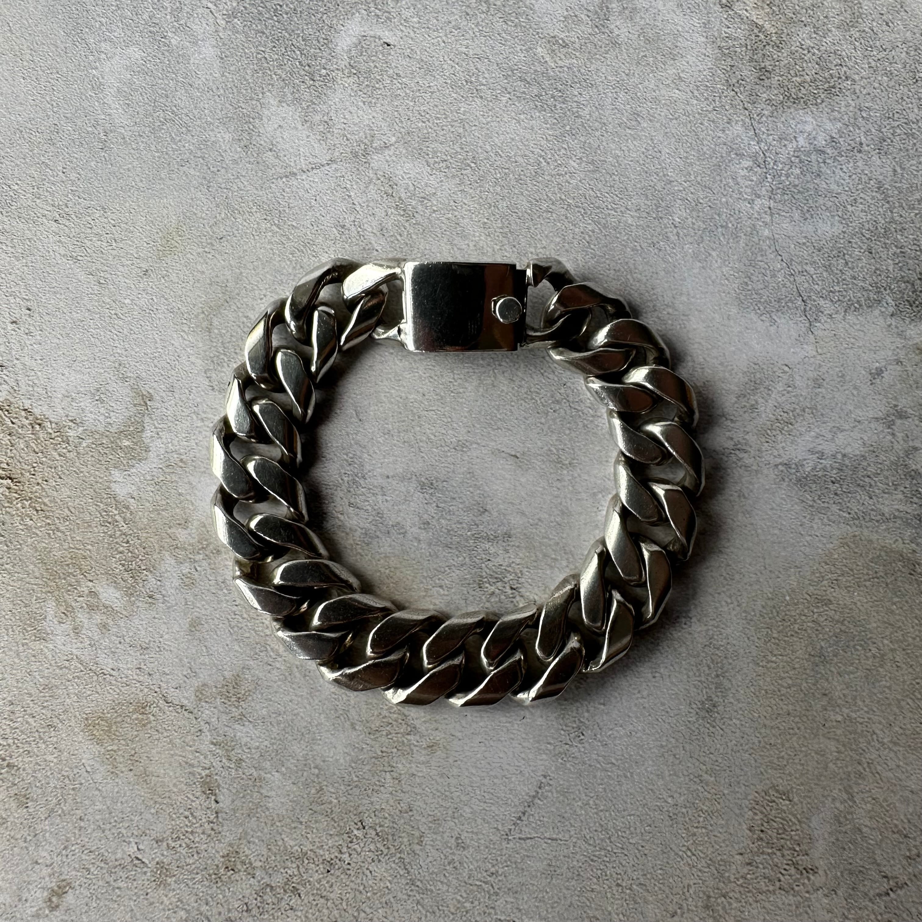 Vintage Heavy Link Chain Bracelet Silver925 Made in Mexico
