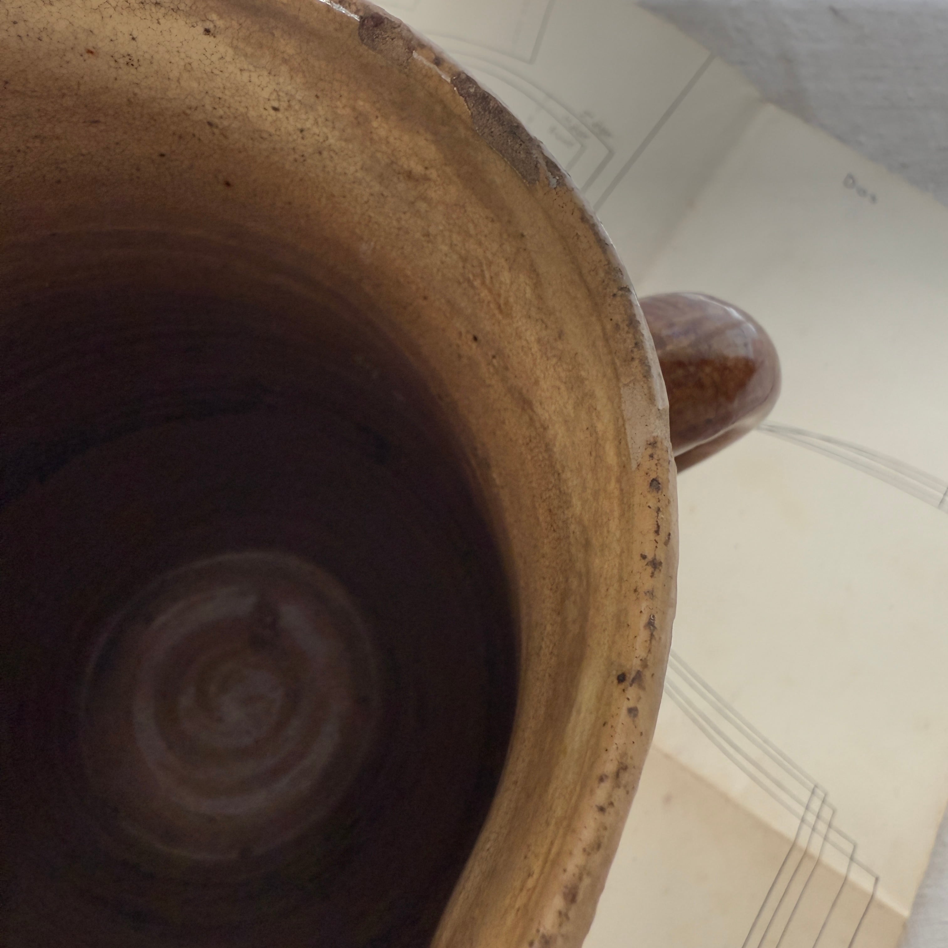 19th Century Provancal Terracotta Water Jug-Large Glazed