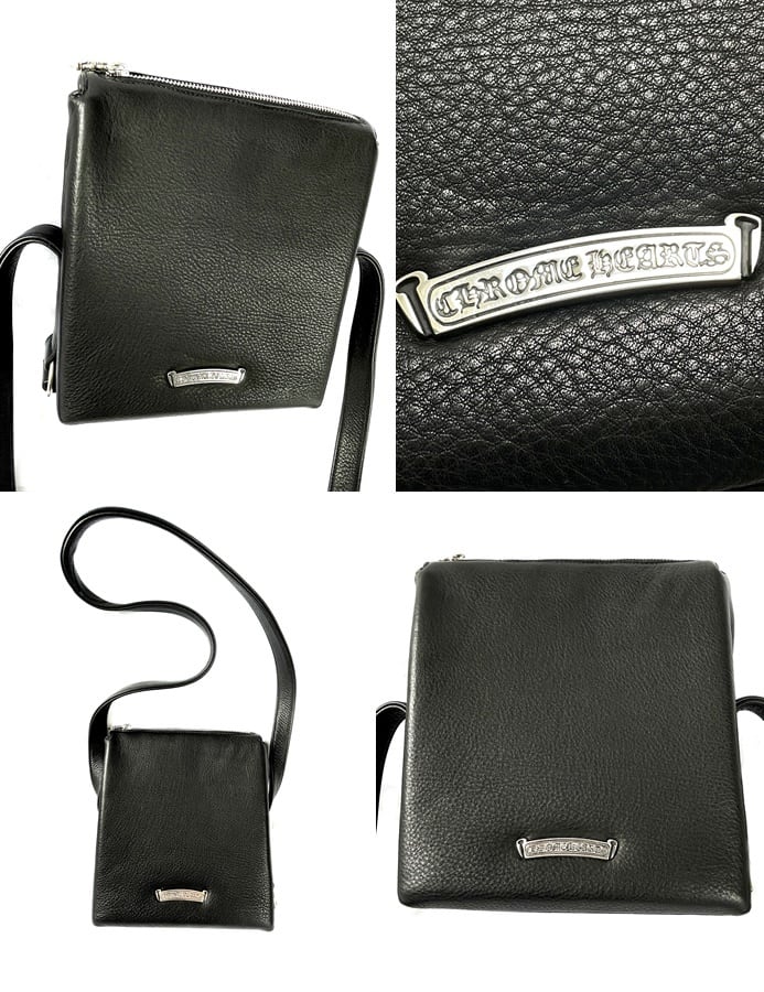 CHROME HEARTS クロムハーツ PLUG LTHR ブラック CHクロス スクロール