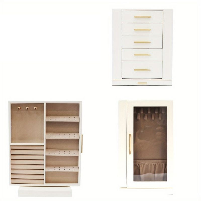 ジュエリー ボックス 360度 回転式 モダン シンプル 大容量 5段