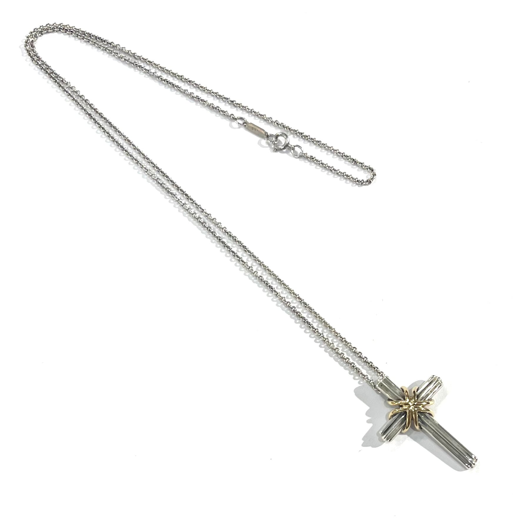 TIFFANY&Co.】2969 VINTAGE SILVER925×K18YGシグネチャークロス
