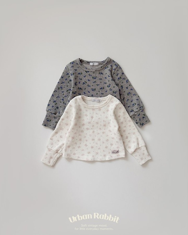 【取寄】urban rabbit｜flower waffle tee｜フラワーワッフルTシャツ｜XS-JM｜kids&jr｜26 autumn