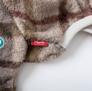 ビッグチェックボアロンパース　beige / イタグレ服