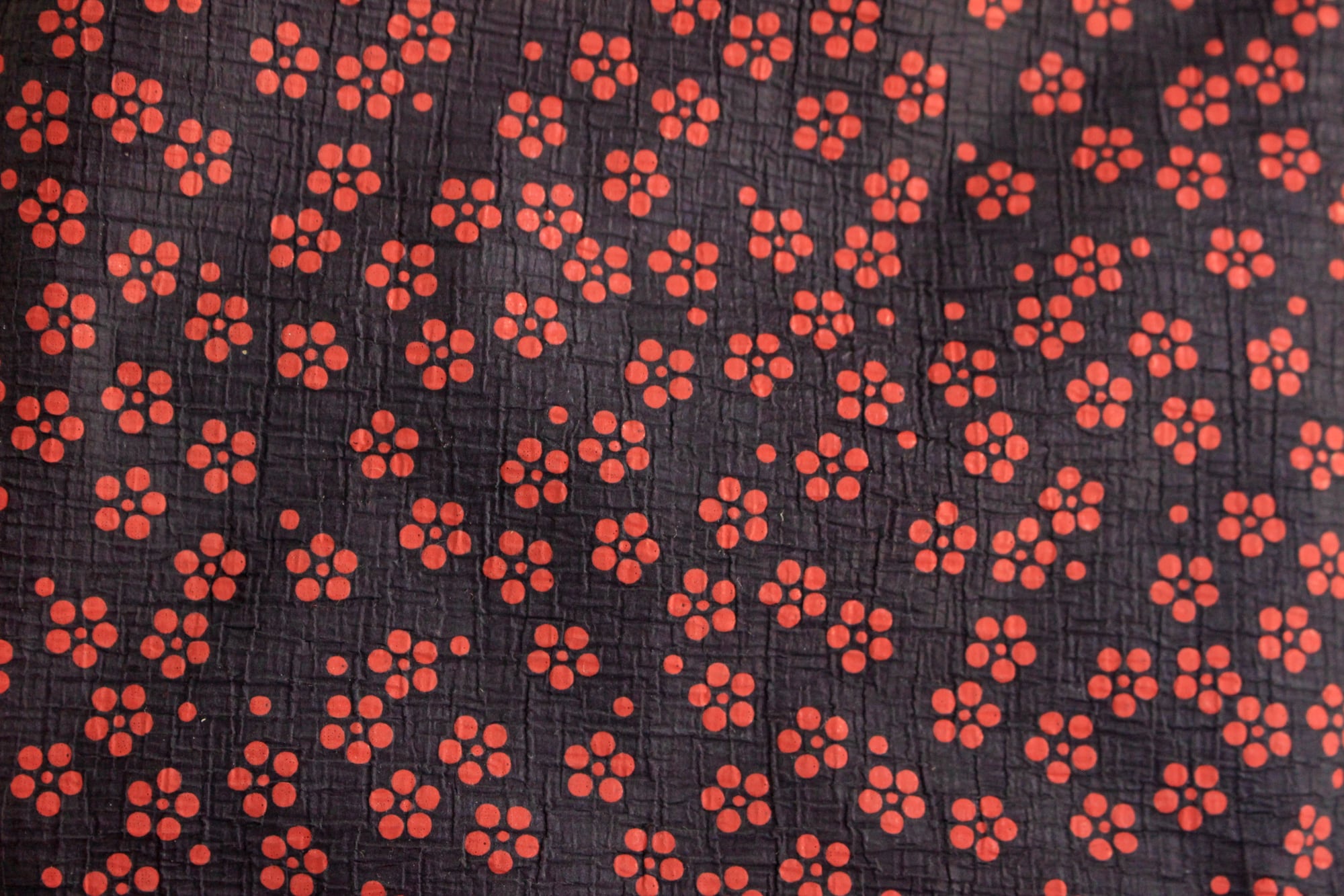 青紫色梅文様和紙巾着MLサイズ