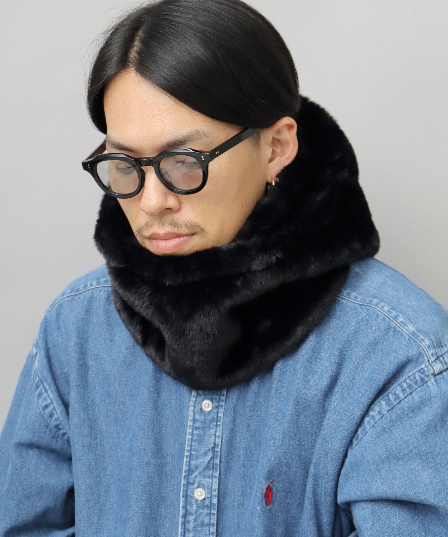 HDT-084 フェイクファー ビッグシルエット フーディー / ビッグフード