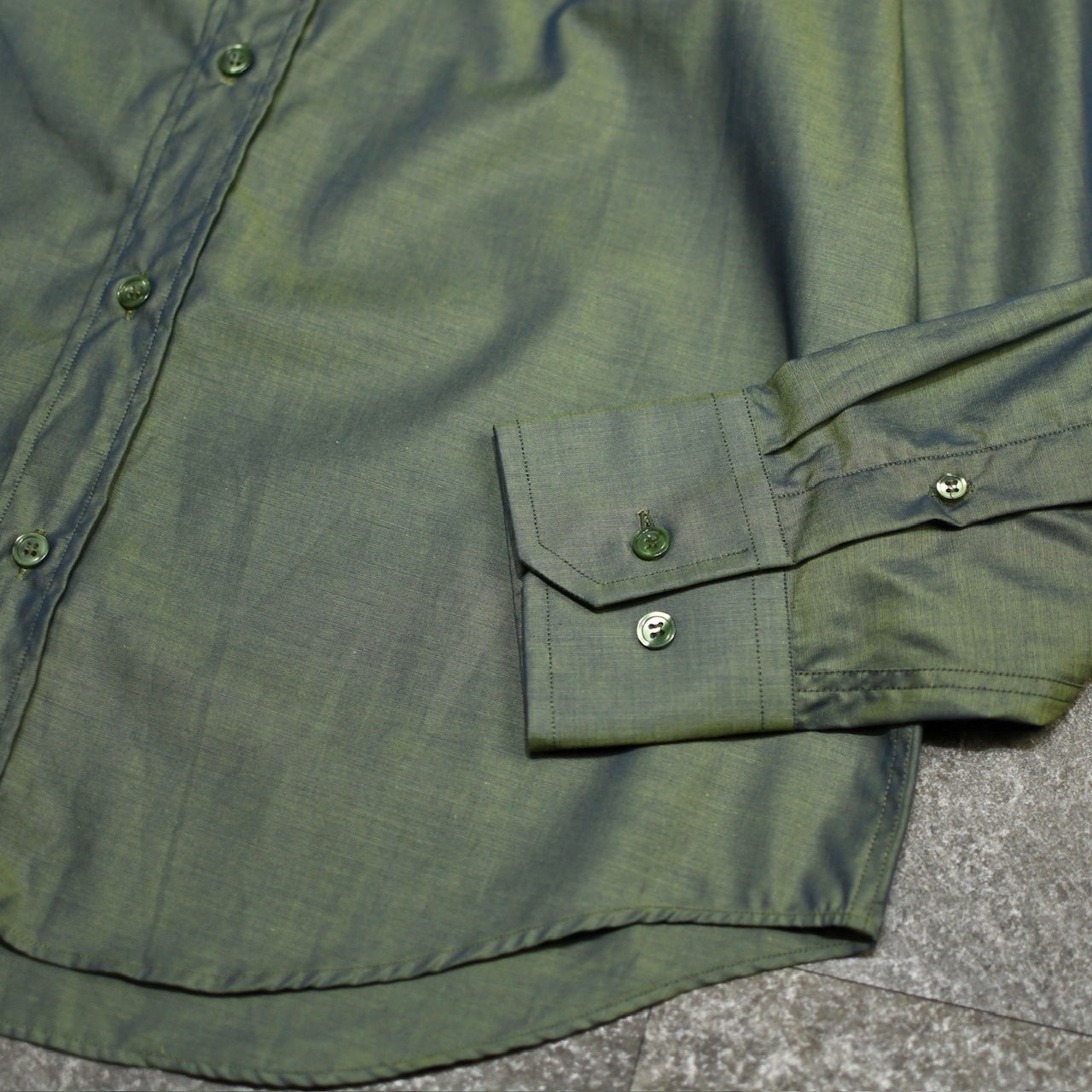 khaki iridescence dress shirt