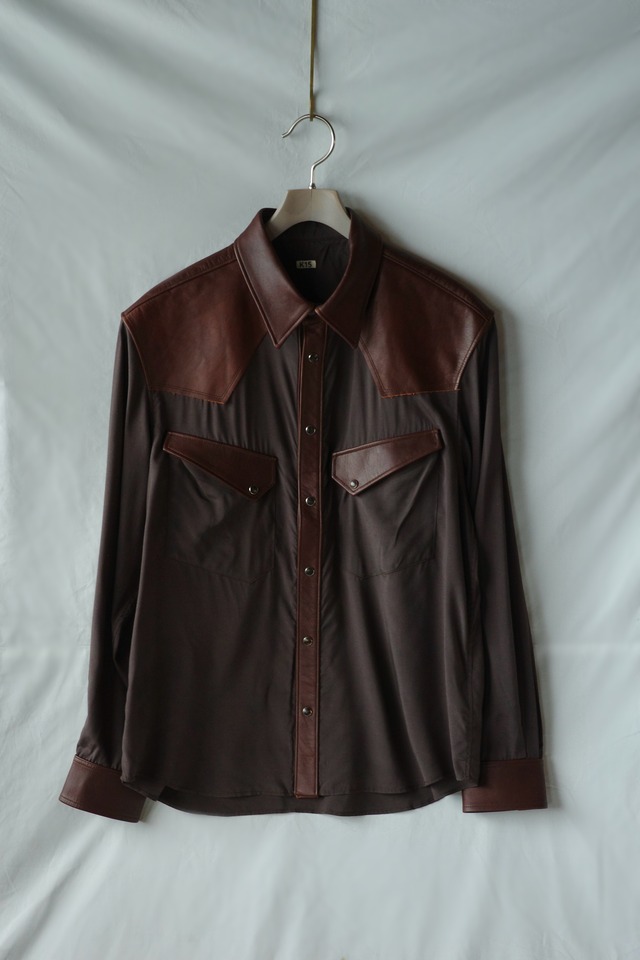 KHOKI 【Western Leather Shirt  -Brown-】