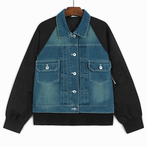ASYMMETRIC PANEL POCKET BASEBALL JACKET M-18286