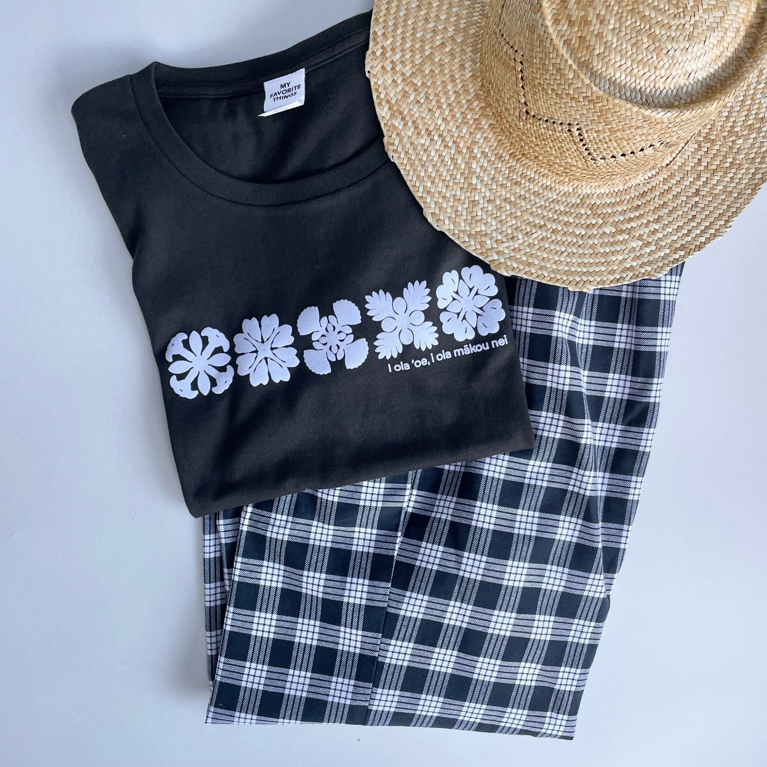 Hawaiian Quilt Tee S.Black