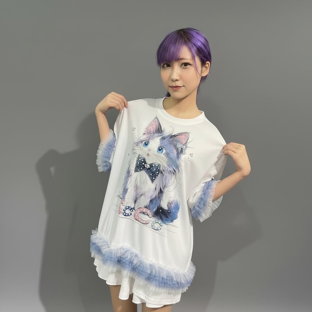 PSYNYXX select CAT ボンボン付きtshirts | 韓国系ユニセックスTHICC