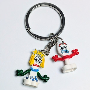 ★ブロックフィギュアキーホルダー★【トイ・ストーリー TOY STORY】フォーキー ♡ カレン・ビバリー / トイストーリー〚アメリカン雑貨 アメトイ〛