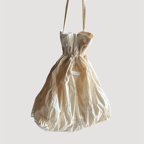 R&D.M.Co-/OLDMAN'S TAILOR オールドマンズテーラー　SMOCKING JACQUARD DRAW STRING BAG　#8263　Natural