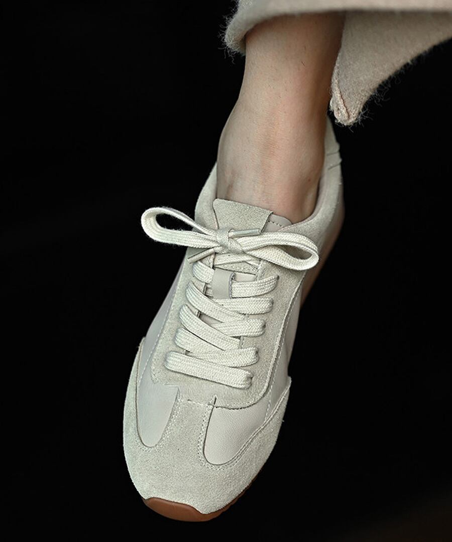 オフホワイト◆ソフトソールフラットシューズ【e-70973】