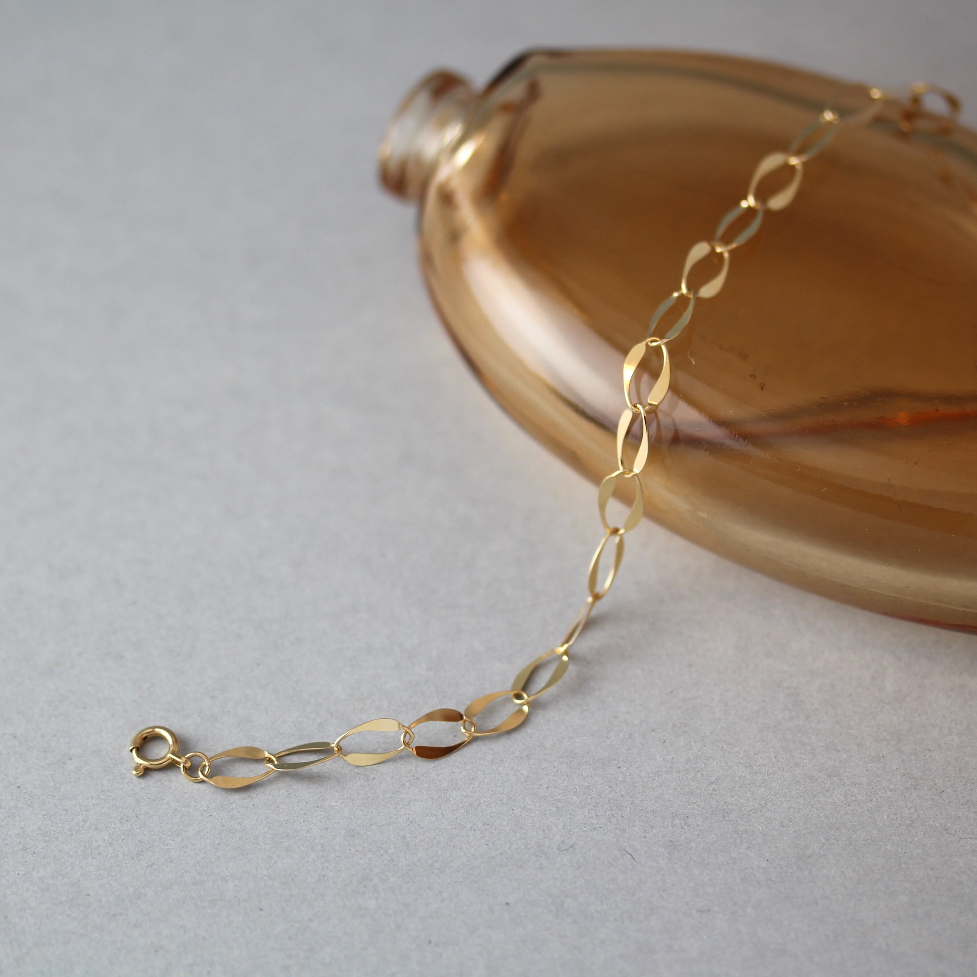 再入荷】K18 オーバルフレア チェーンブレスレット No.17 | スキン