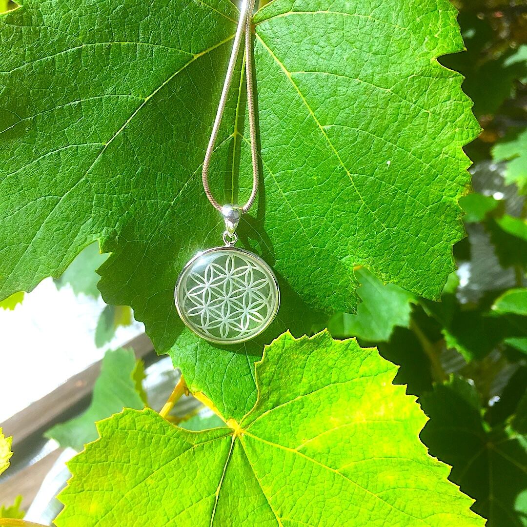 【一点物】SV925✦4月の誕生石✦Seed Of Life✦水晶ペンダント✦