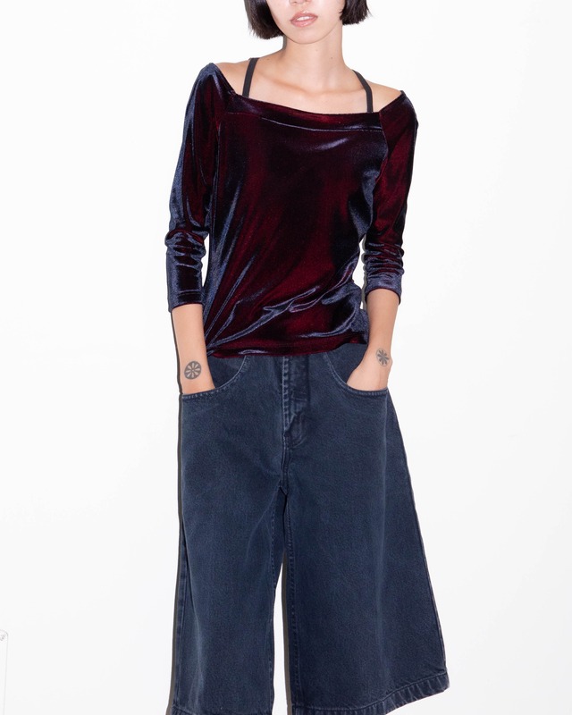 1990s iridescent velour top