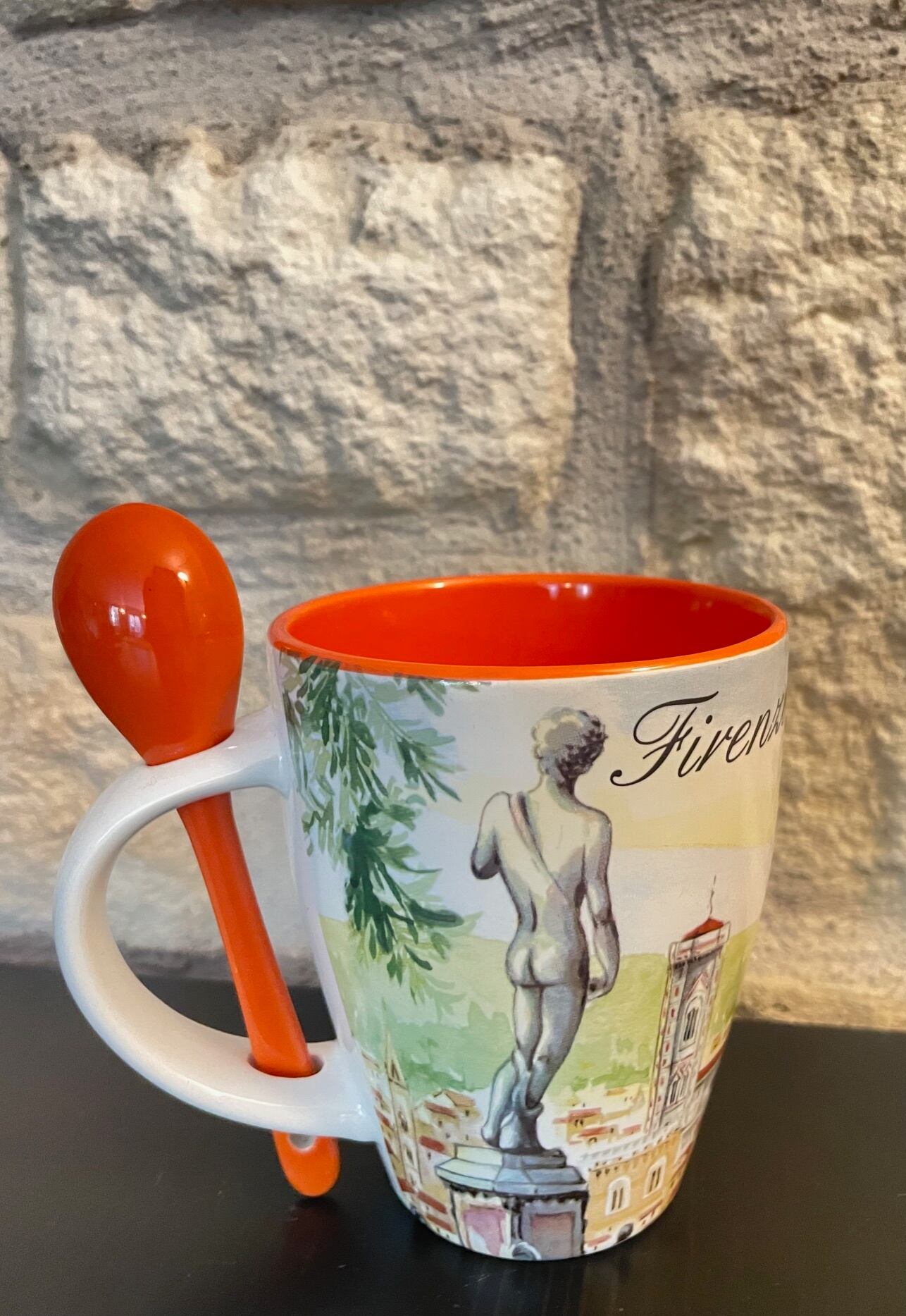 イタリア並行輸入！ フェレンツィ コップ スプーン付き Firenze Italy