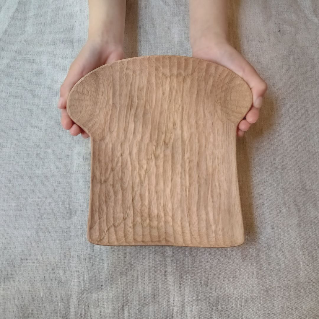 mujina木工房/尾池豪 パン型手彫り皿(大)