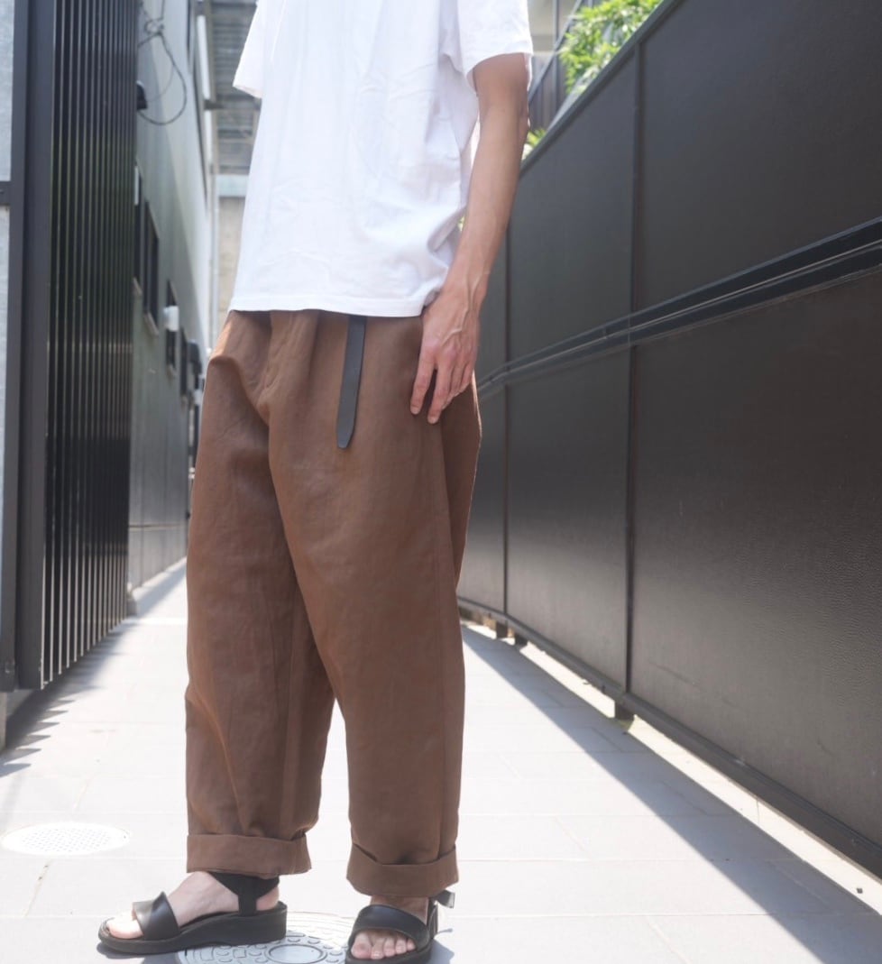 EVAN KINORI(エヴァン キノリ) / Two Pleat Pants Logwood Washi