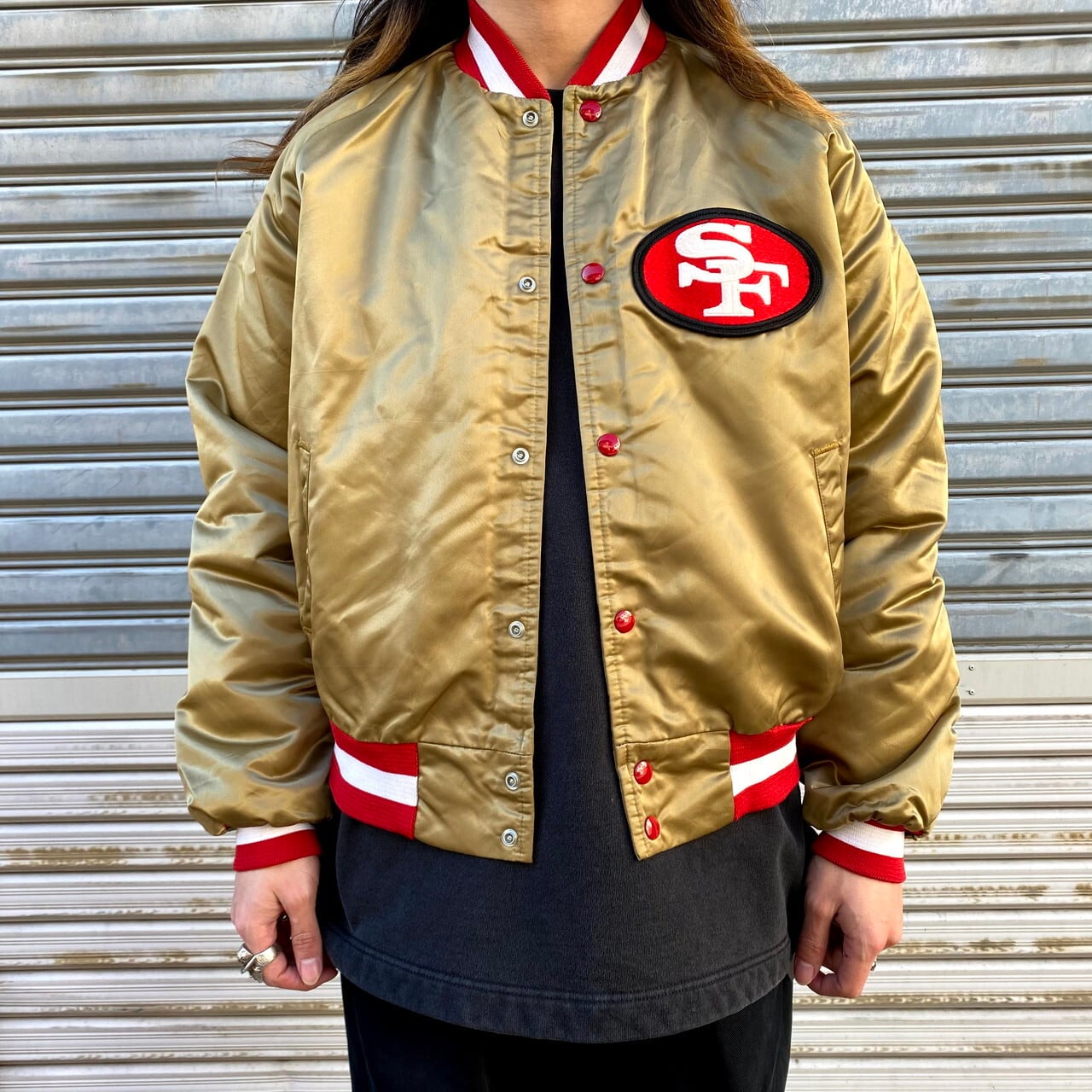 サンフランシスコ 49ers ナイロン ジャケット スタジャン