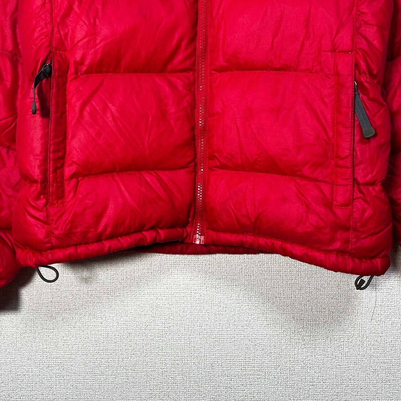 ノースフェイス　ダウンジャケット　700 ヌプシ　赤　700　刺繍　ワンポイントKF　古着　人気　希少カラー