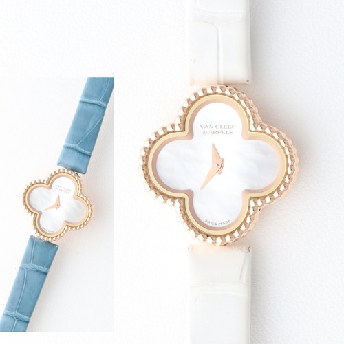 変えバンド付 ヴァンクリーフアーペル スウィート アルハンブラ ウォッチ　RG