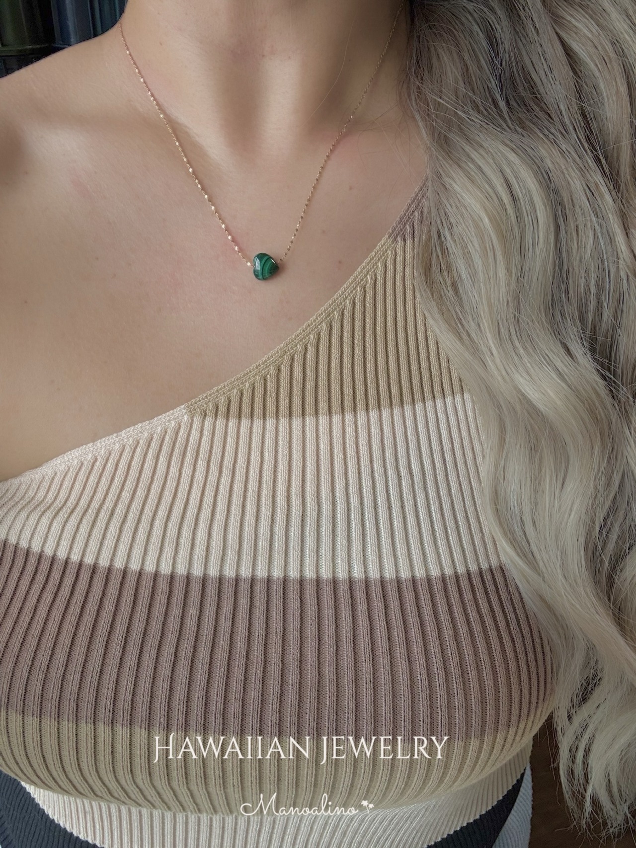 Heart Malachite necklace(ハートマラカイト天然石ネックレス)