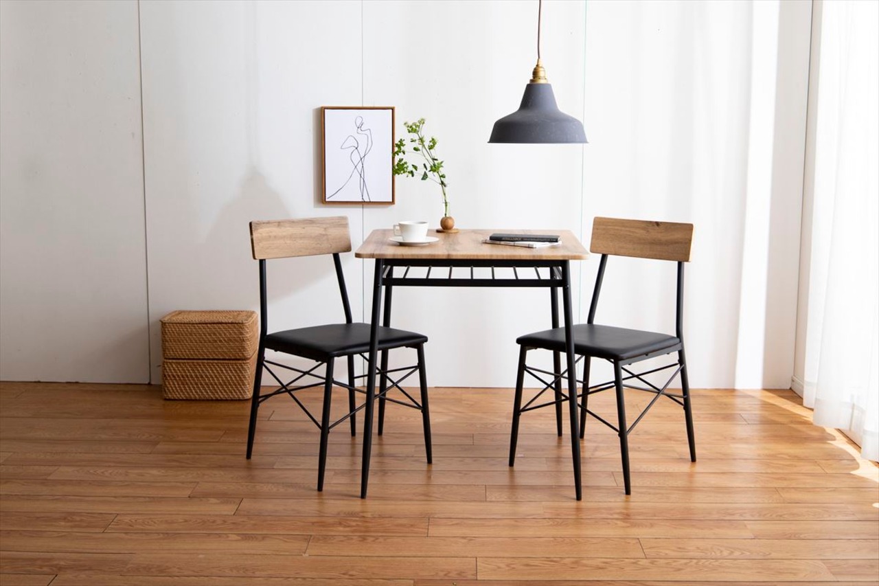 【3点セット】Roly 幅70cm ダイニングテーブル+チェア2脚