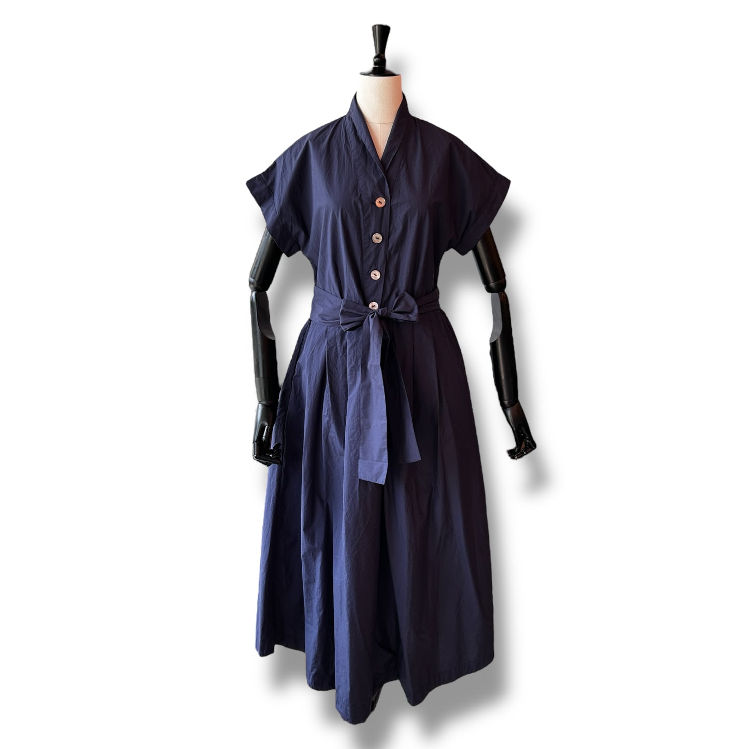 LONG FLARE ONE PIECE-Navy【IKITSUKE】ロングフレアワンピース イキツケ