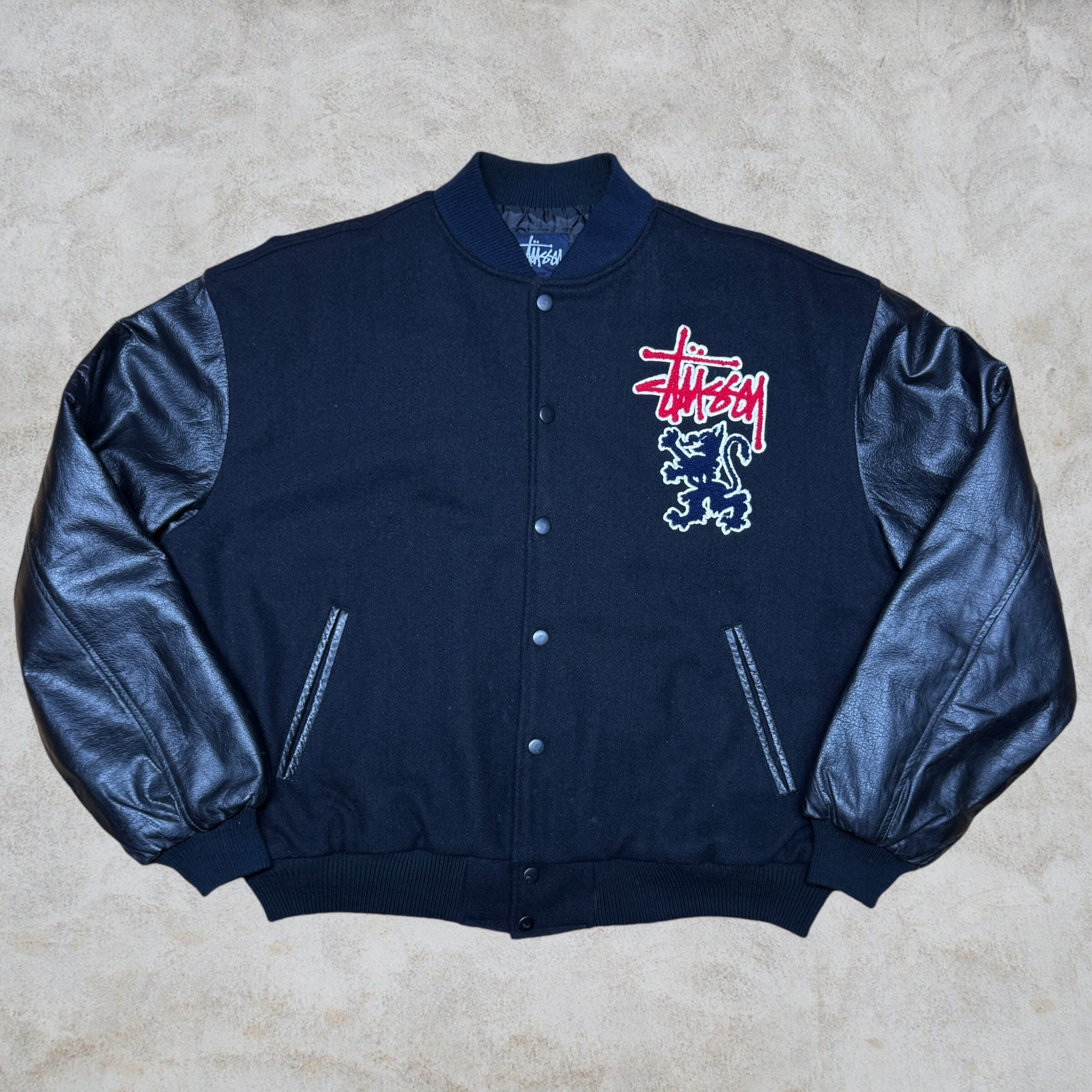 Special!!】90's old stussy Rasta Dragon Design Varsity Special!!】90's old stussy Rasta Dragon Design Varsity