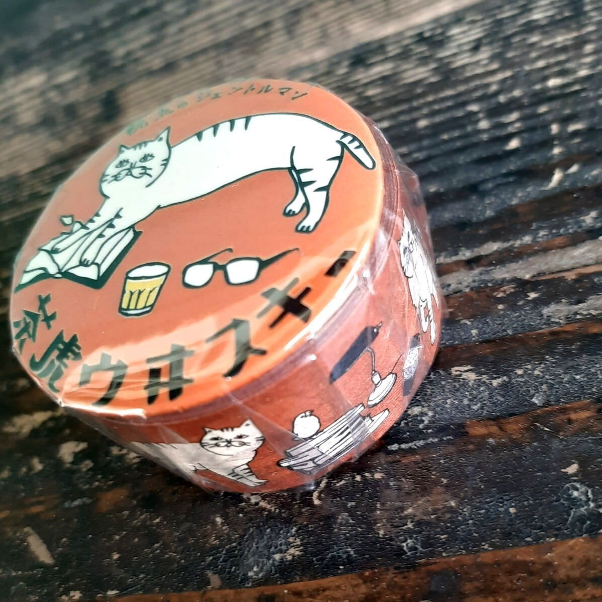 マスキングテープ》茶虎ウヰスキー 缶バッジ付 | ねこのみち