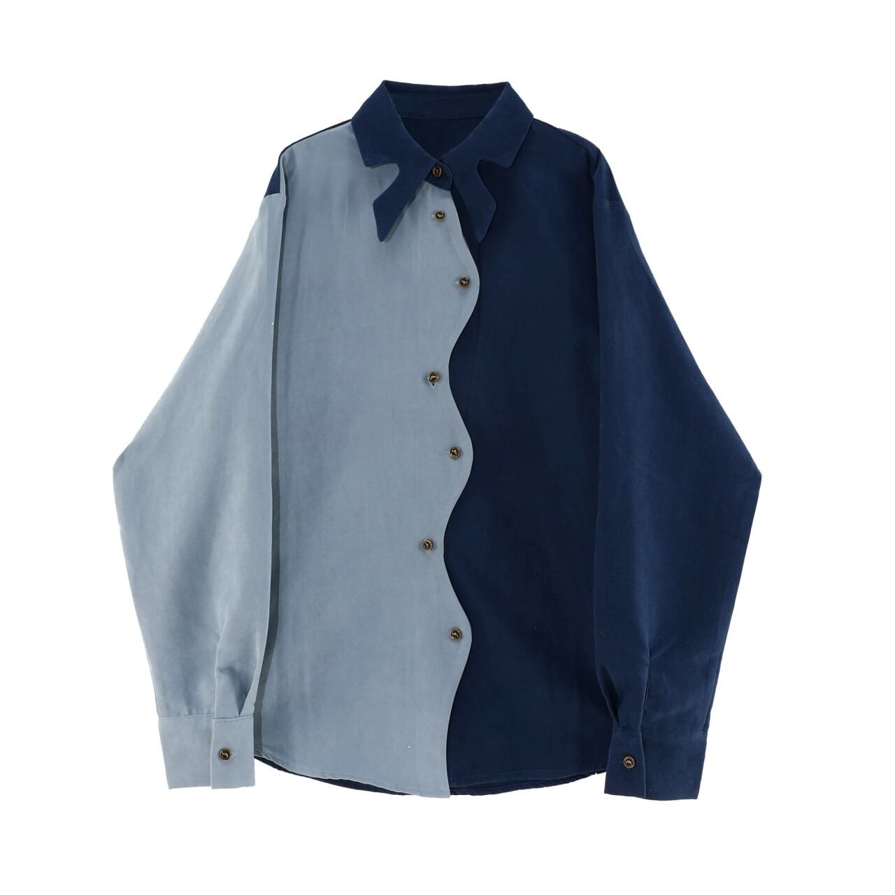 Wave Cut Bicolor Shirt 01525