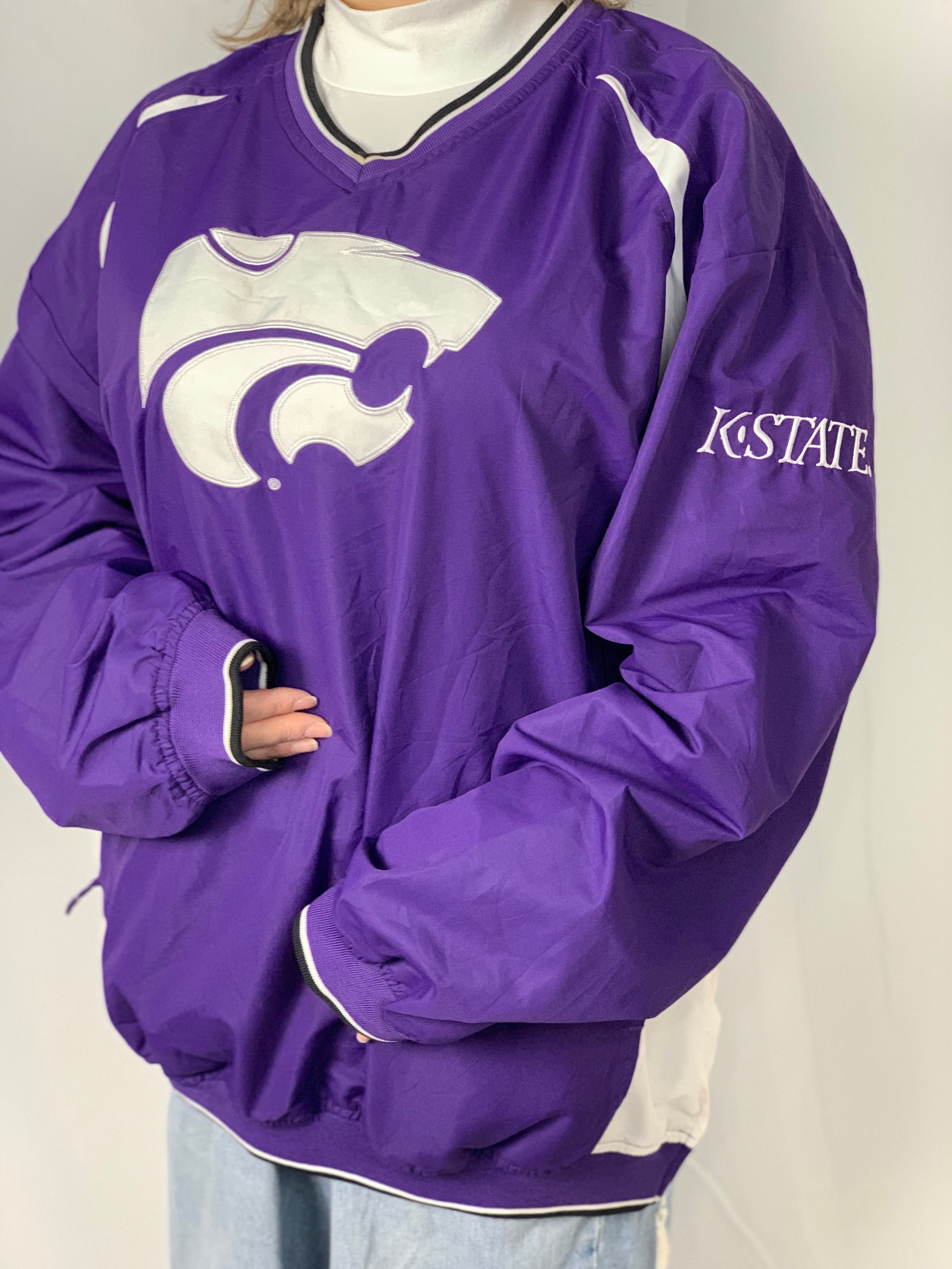 【STARTER】スターター ナイロンプルオーバー カンザス大学 K-STATE