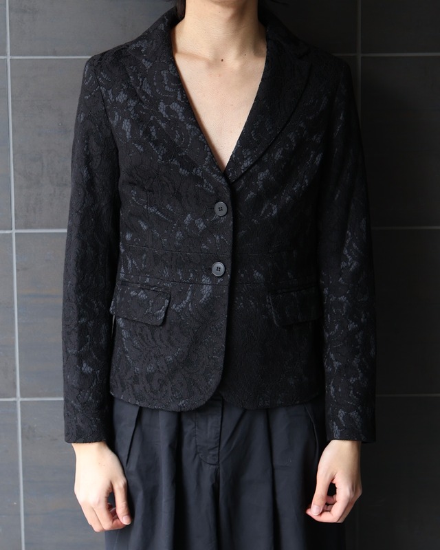 Lace design single tailored jacket