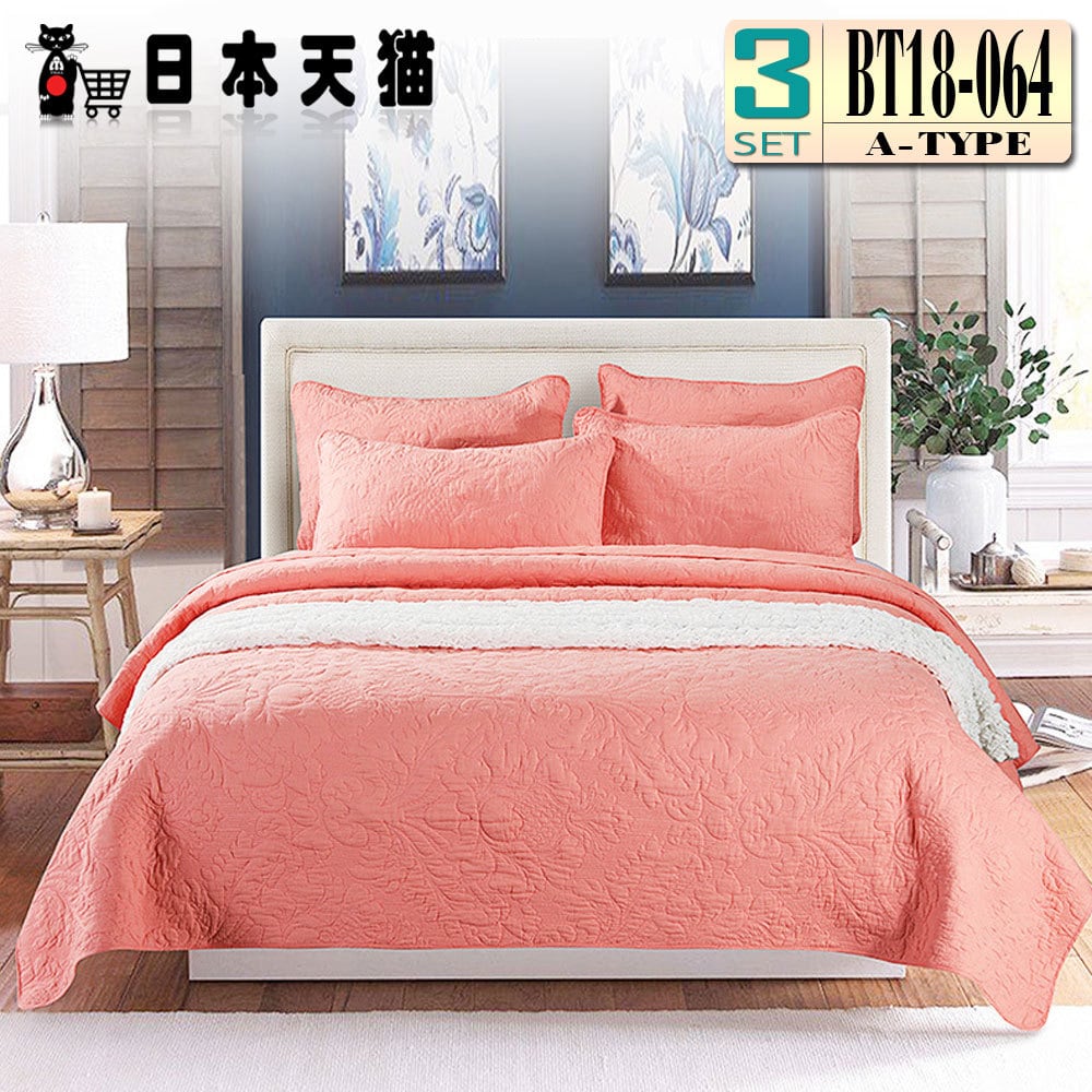 キルトベッドカバー3点セット綿マルチカバー キルティング 011