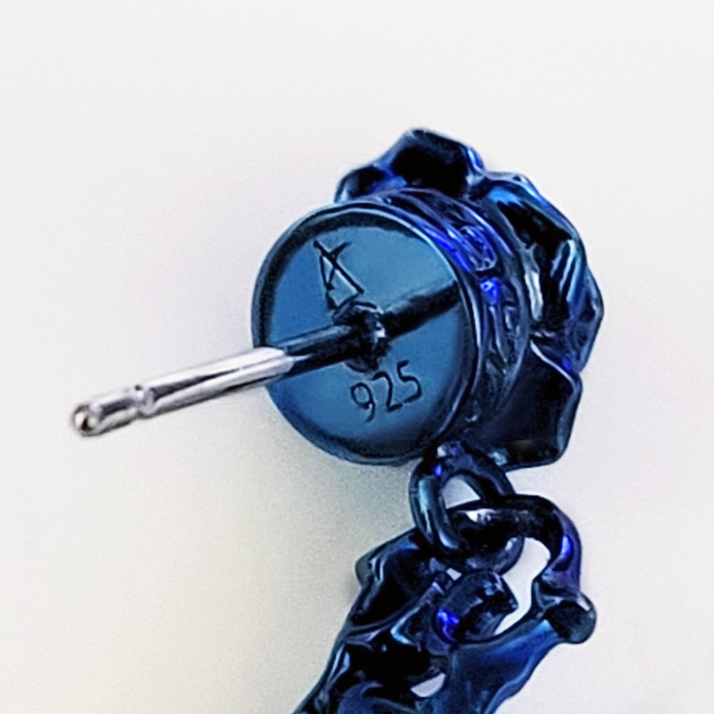 直営限定ブルーローズピアス 片耳用 AKE0126 Direct sales limited