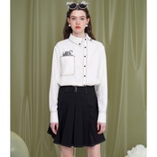 スワントロンプルイユブラウス C0043