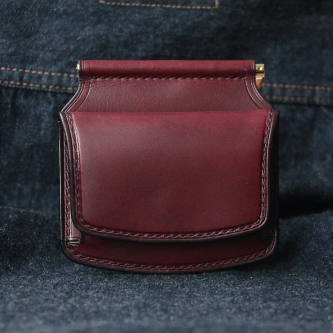 6T leather works マネークリップ ブッテーロ ワルピエ社ブッテーロ/ワイン【セミオーダー】マネークリップ | 6T