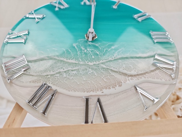 135.オーシャンレジンアート 掛け時計