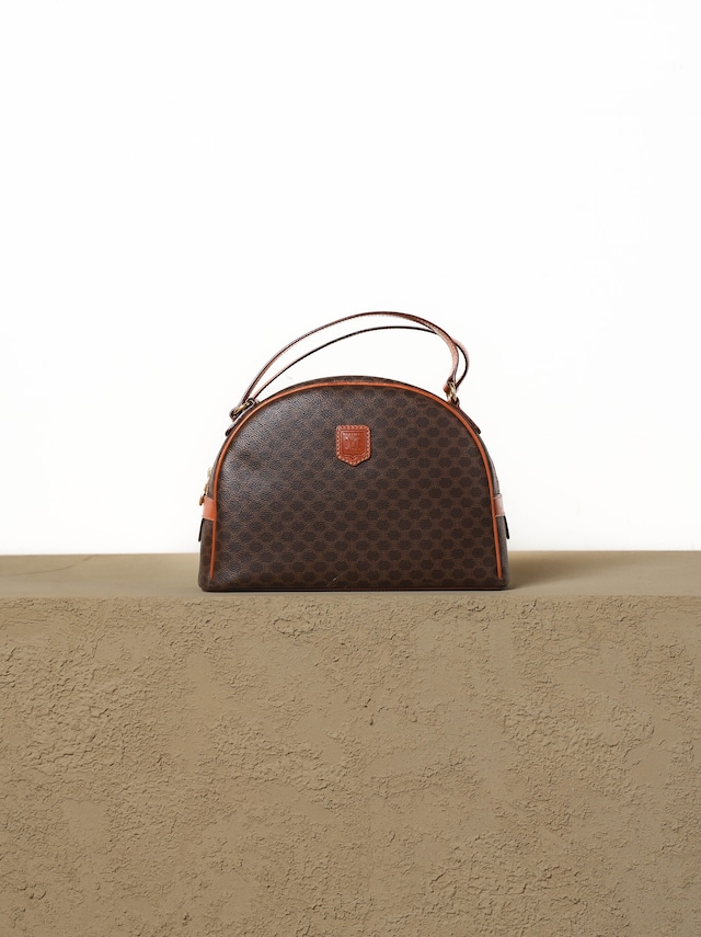 CELINE セリーヌ ブラウン マカダム柄 半月型 ハンドバッグ