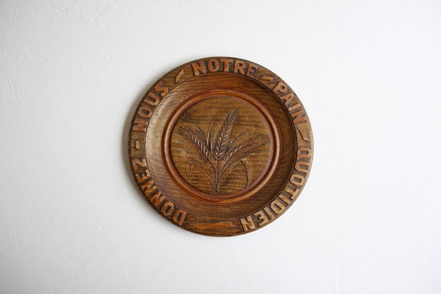 フランス アンティーク ヴィンテージ ブレッドボード 木製プレート 壁飾り 約29㎝ N-05784