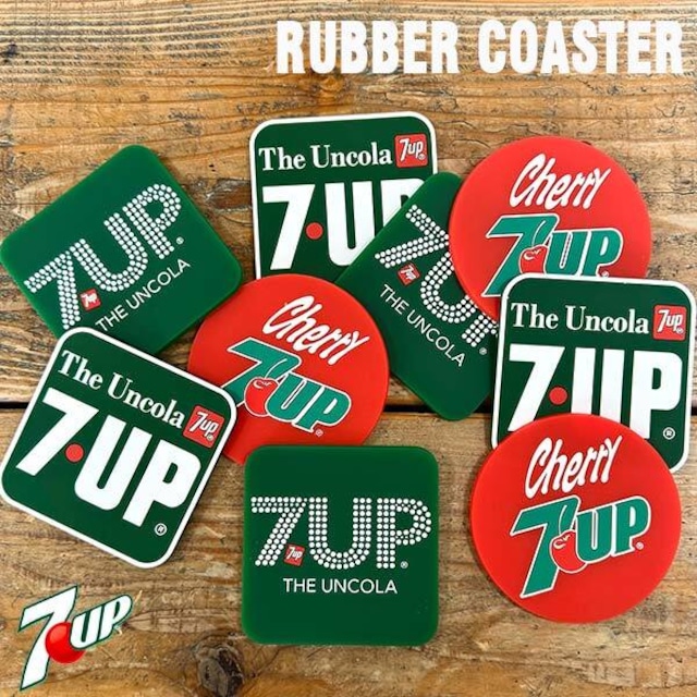 7UP RUBBER COASTER 7アップ ラバーコースター 全3種類 アメリカン雑貨
