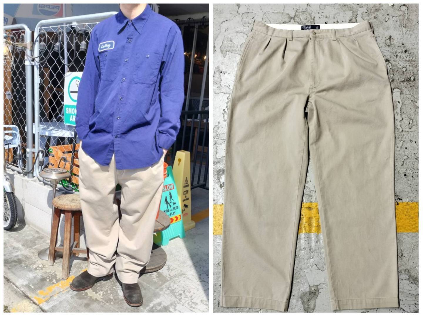 Used パンツ◆W36 90s mexico製 polo by Ralph Lauren andrew pant Stone◆USA古着 ヴィンテージ
