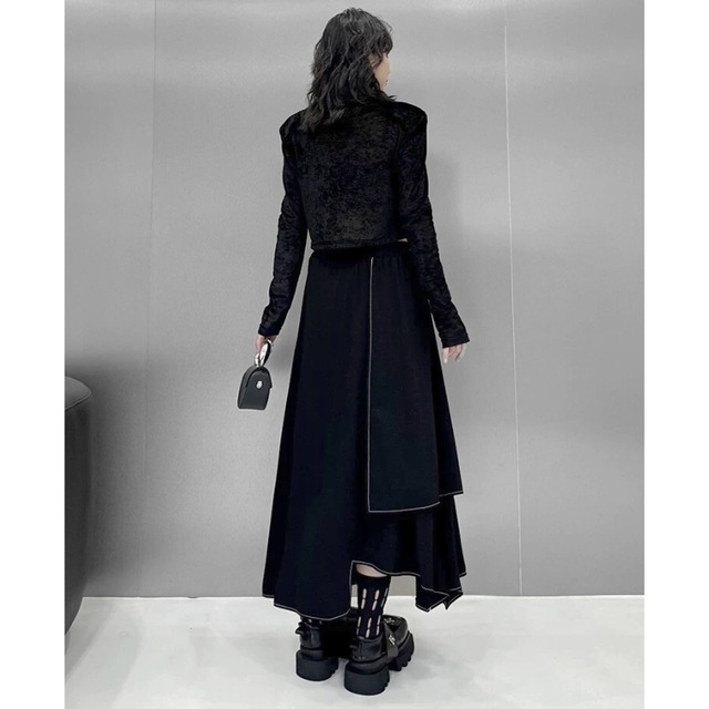 Layered asymmetry pocket skirt C1260