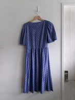80’s Half sleeve strip pattern dress Made in U.S.A