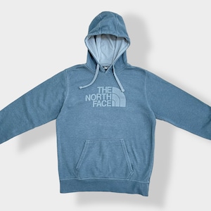 【THE NORTH FACE】ロゴ プリント パーカー プルオーバー スウェット フーディー hoodie アウトドア M ノースフェイス グリーン系 くすみカラー us古着